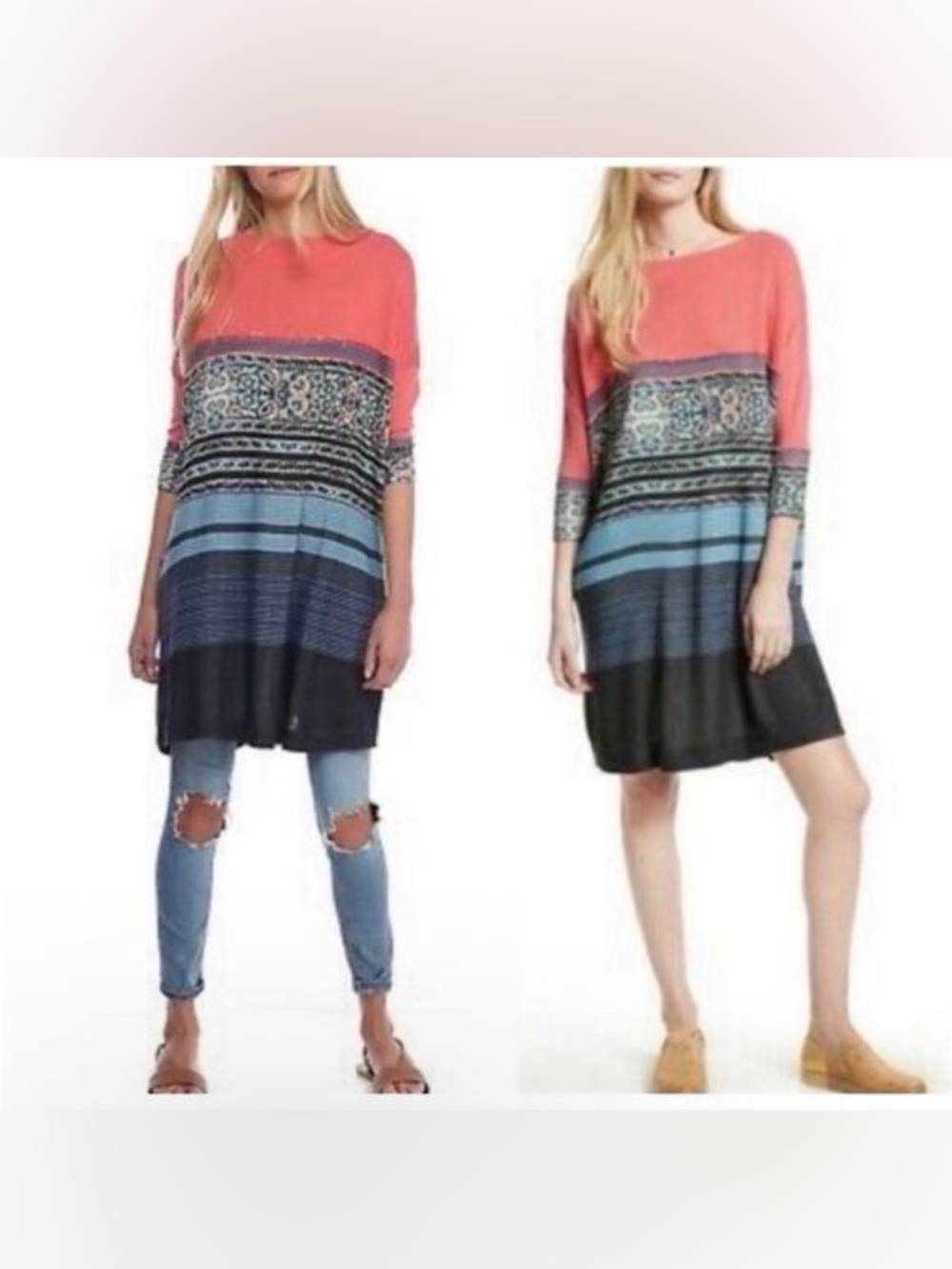 Free People Steppin Out Tunic Dress size small oversized